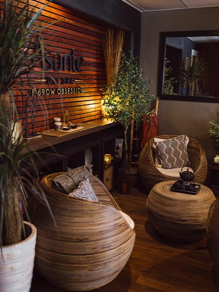 waiting area in Asante Day Spa