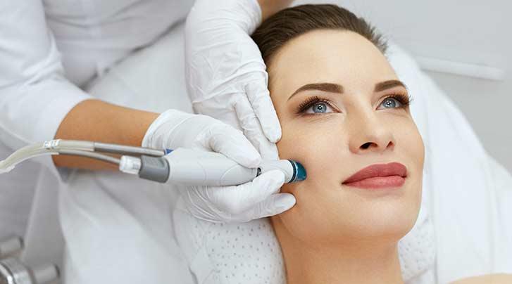 face of woman getting medispa facial sunshine coast beauty treatment coolum